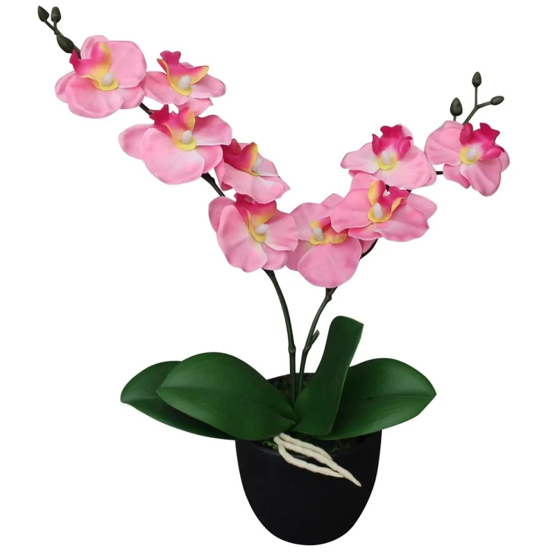 Plante artificielle avec pot orchidée 30 cm rose DEC021903