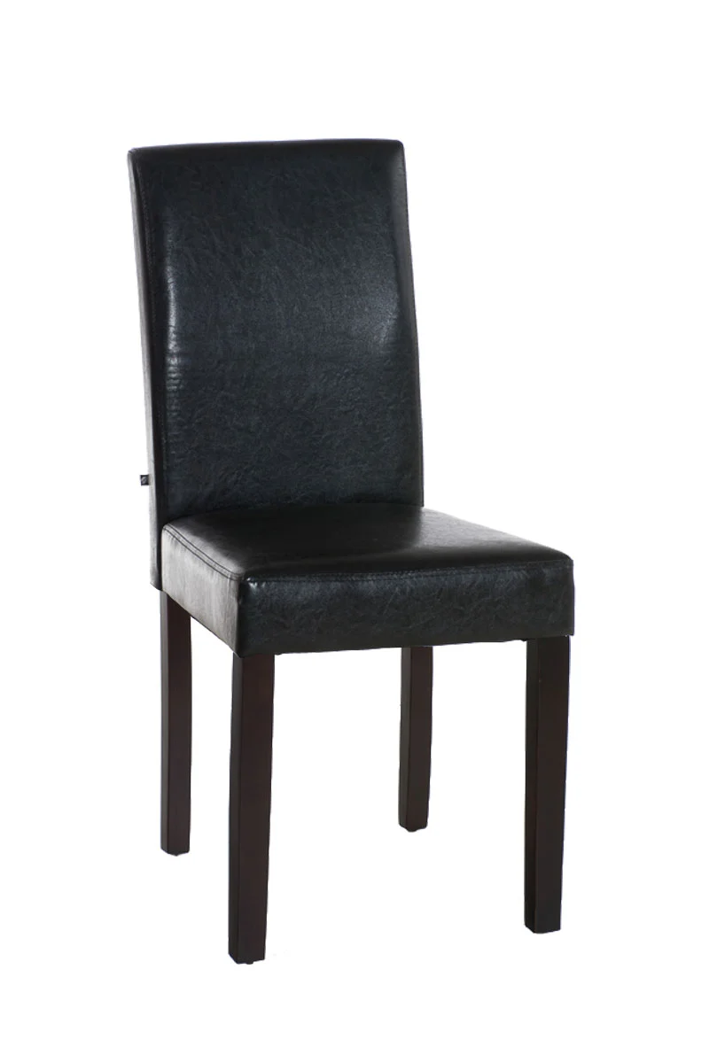 Chaise de salle à manger x1 design moderne en PVC marron et pieds en bois marron 10_0002017