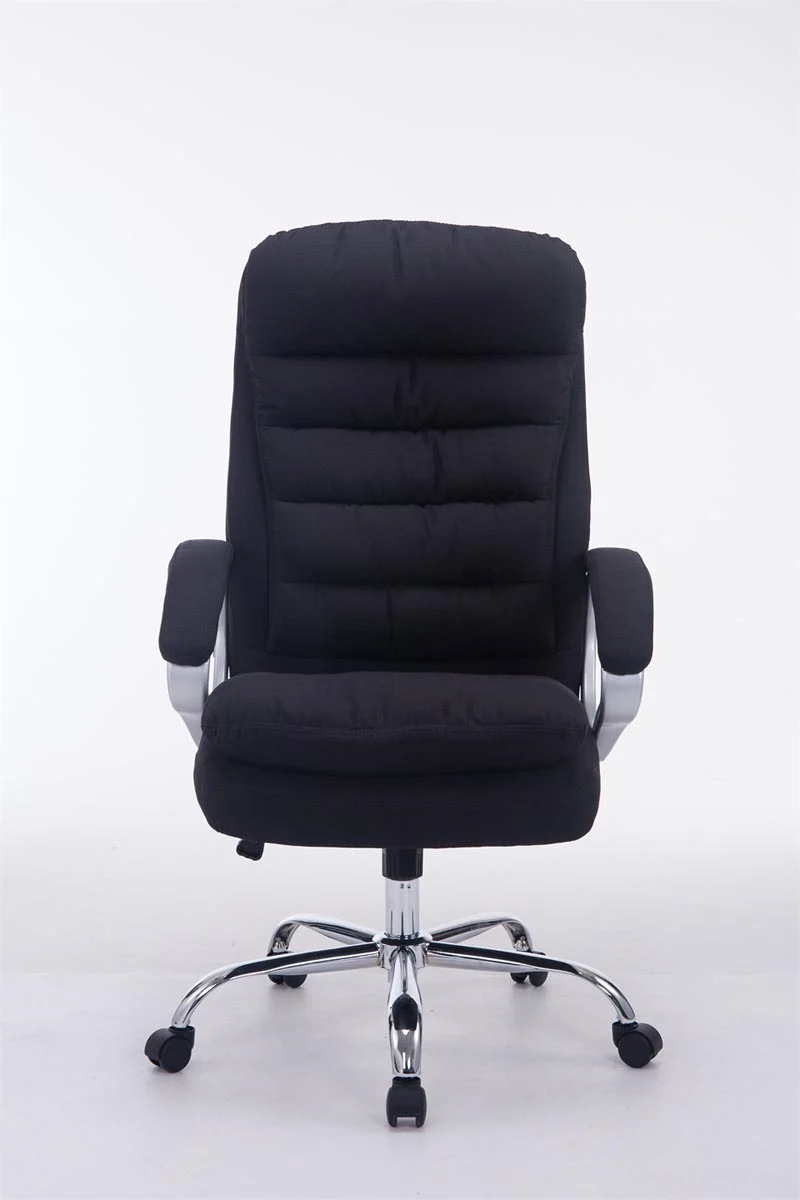 Fauteuil de bureau sur roulettes mécanisme de bascule intégré charge maximale 235 kg en tissu noir cadre métal 10_0006909