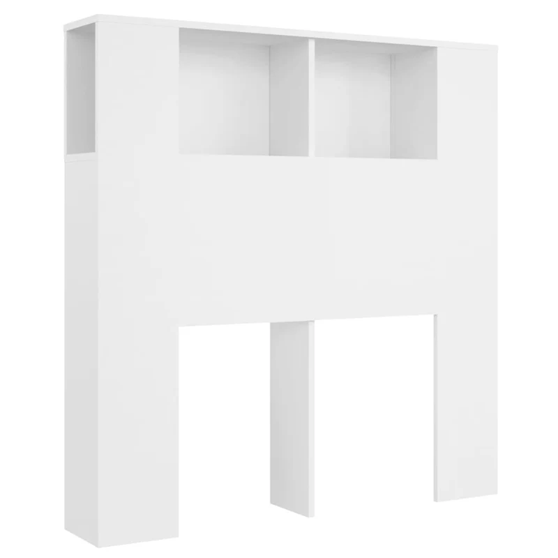 Tête de lit avec rangement accessoire de lit table de chevet étagère 100 x 18,5 x 104,5 cm MDF blanc TDL0200112