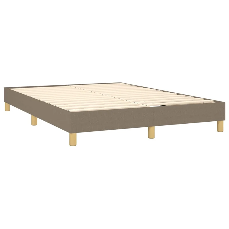 Sommier à lattes sur pieds cadre de lit 140x190 cm tissu taupe TDL0206935