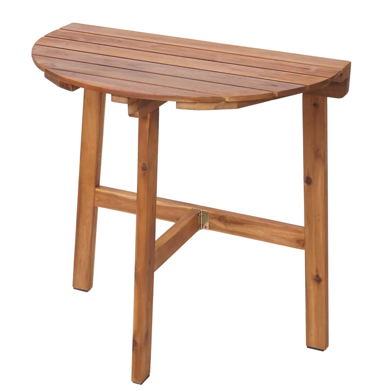 Table pliante de jardin balcon intérieur/extérieur pliable en bois d'acacia 71x70x34 cm 04_0008552