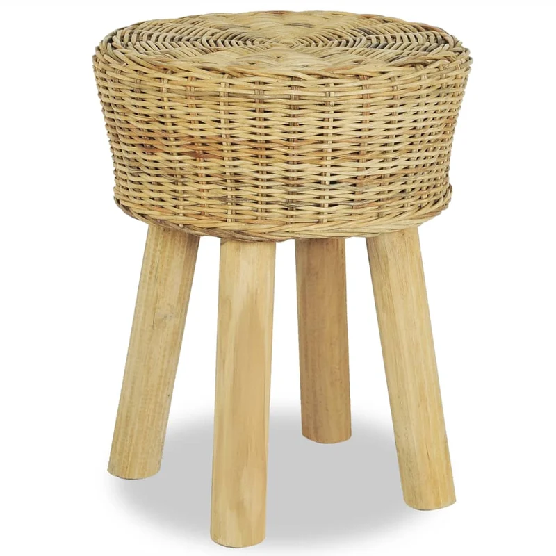 Tabouret en rotin naturel design rustique hauteur 45 cm DEC029550