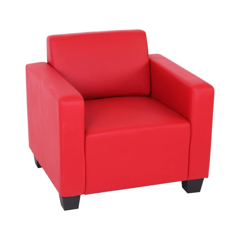 Fauteuil lounge design 76x82x72 cm similicuir polyuréthane rouge 04_0011522