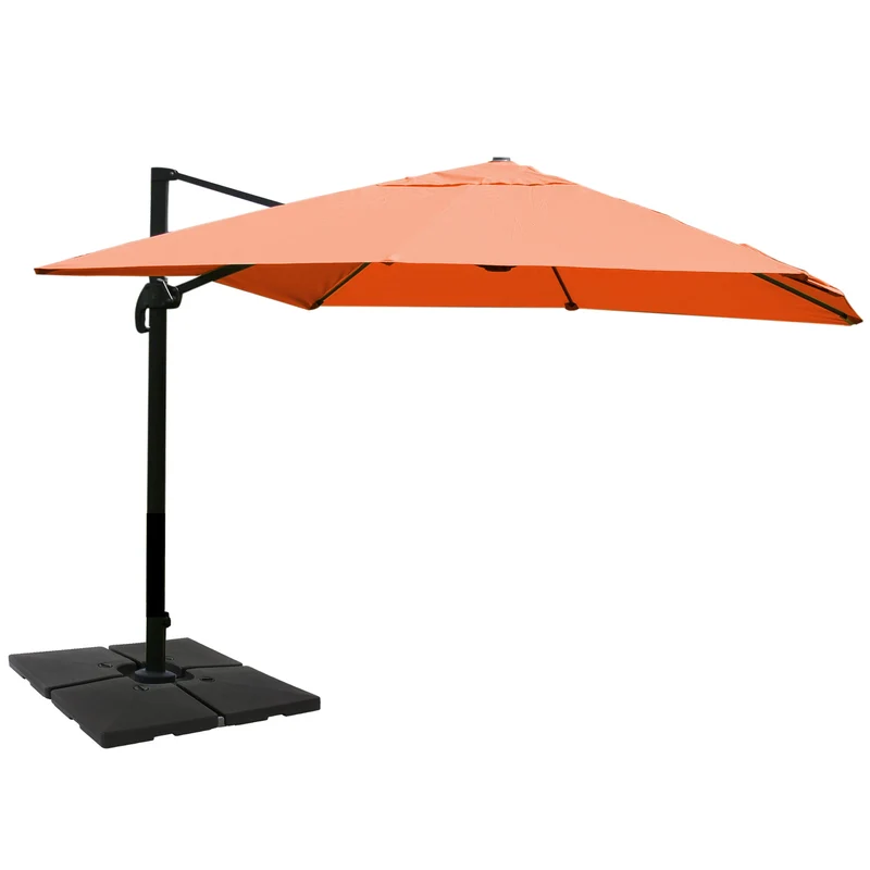 Parasol déporté inclinable 3x4 m avec pied et manivelle toile terracotta aluminium et polyester 04_0011247