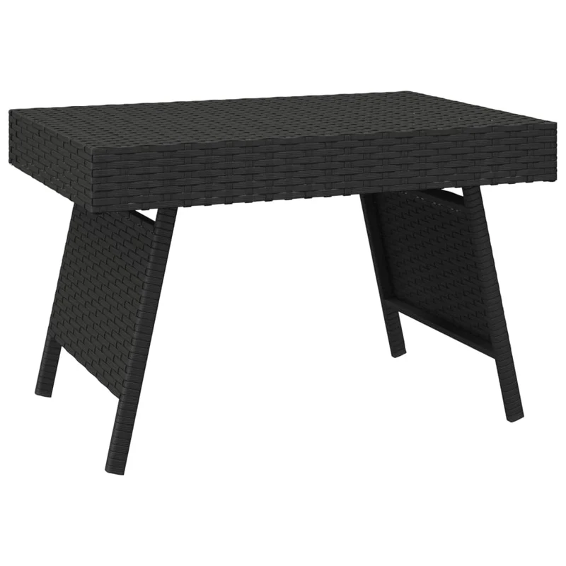 Table d'appoint pour intérieur ou extérieur 60 x 40 x 38 cm résine tressée noir et acier DEC032516