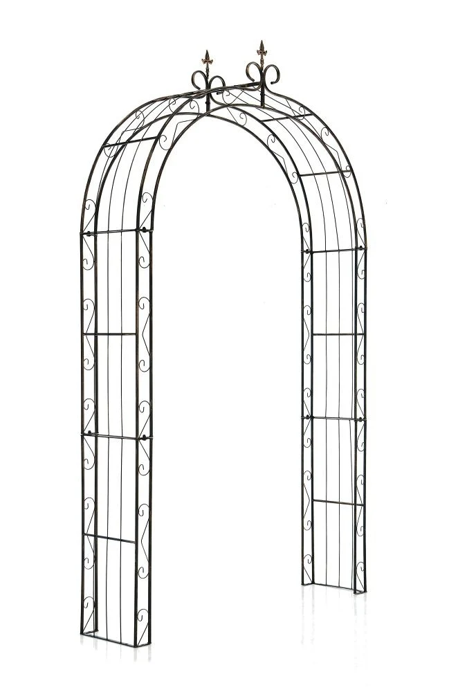 Arche à rosiers pour jardin revêtue de fer hauteur 260 cm bronze vieilli MDJ10116
