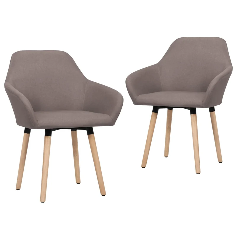 Lot de 2 chaises de salle à manger cuisine design moderne tissu taupe CDS021052