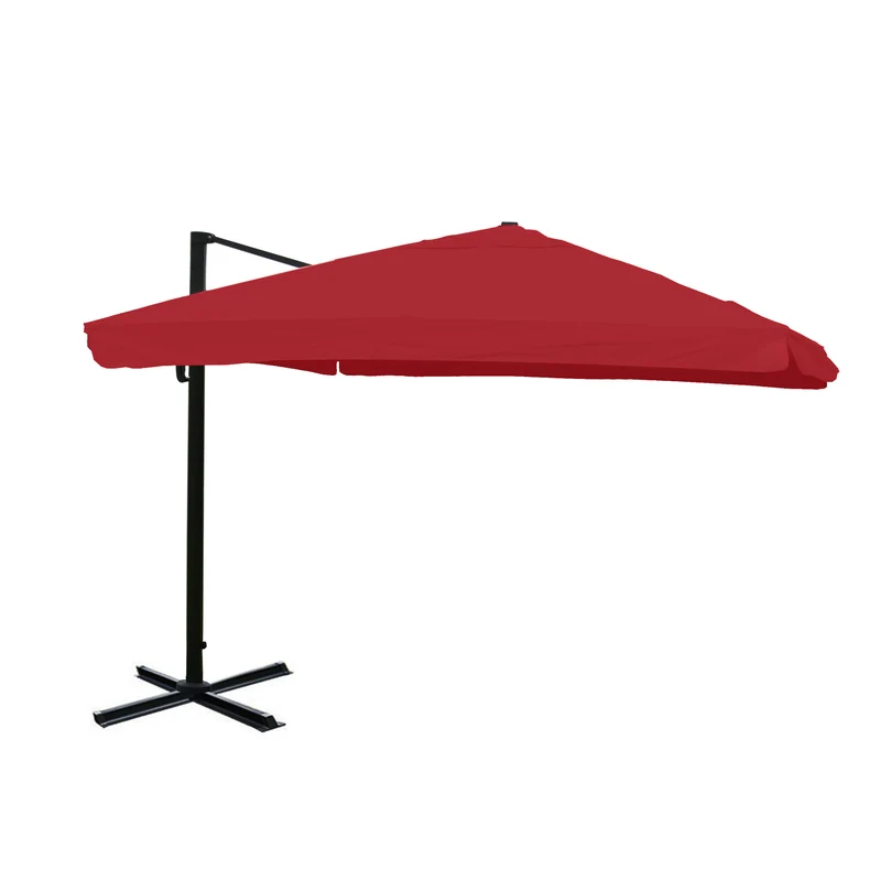 Parasol déporté 3x4 m diamètre 5 m inclinable aluminium polyester bordeaux 04_0007962