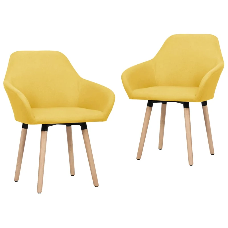 Lot de 2 chaises de salle à manger cuisine design moderne tissu jaune CDS020648