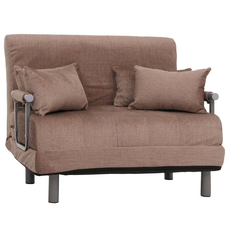 Fauteuil convertible moderne accueillant 80 x 105 x 82 cm avec fonction couchage en tissu chenille marron 04_0010005