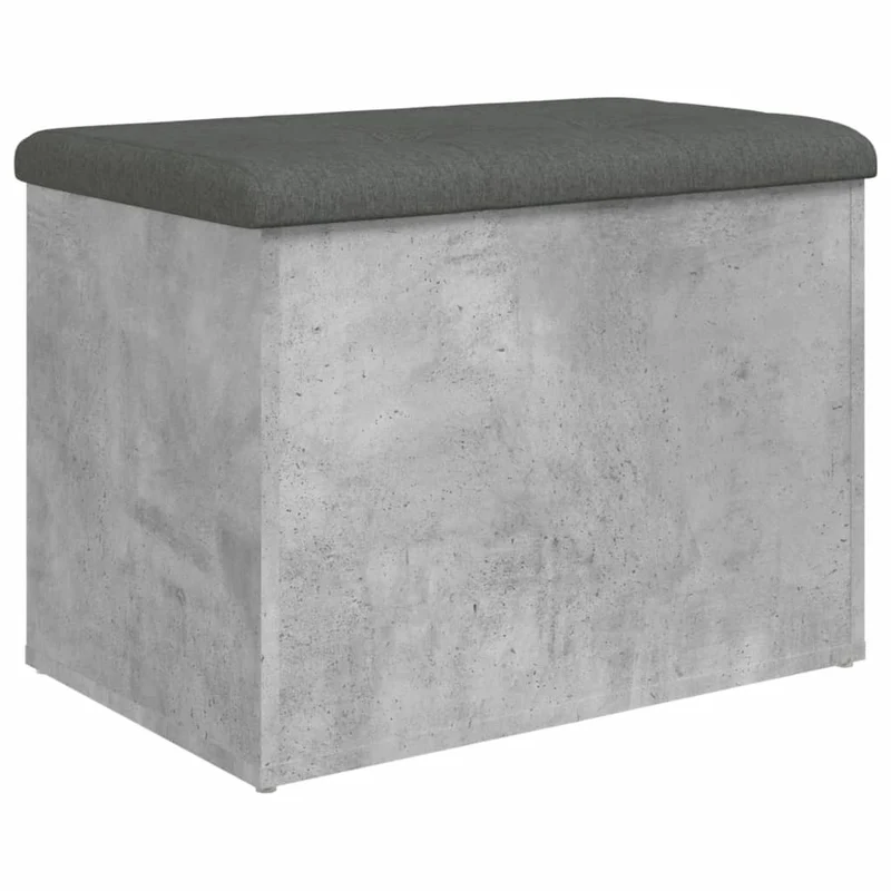 Banc banquette de rangement couleur gris béton 62 x 42 x 45 cm bois d'ingénierie DEC024765