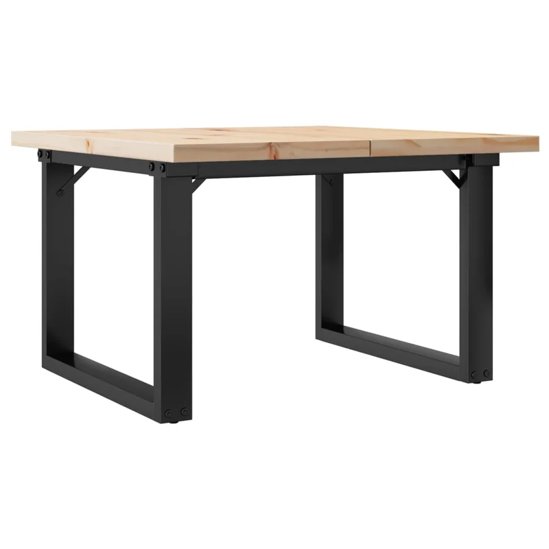 Table basse rectangulaire style industriel cadre en o 70 x 70 x 40,5cm bois de pin et acier DEC036246