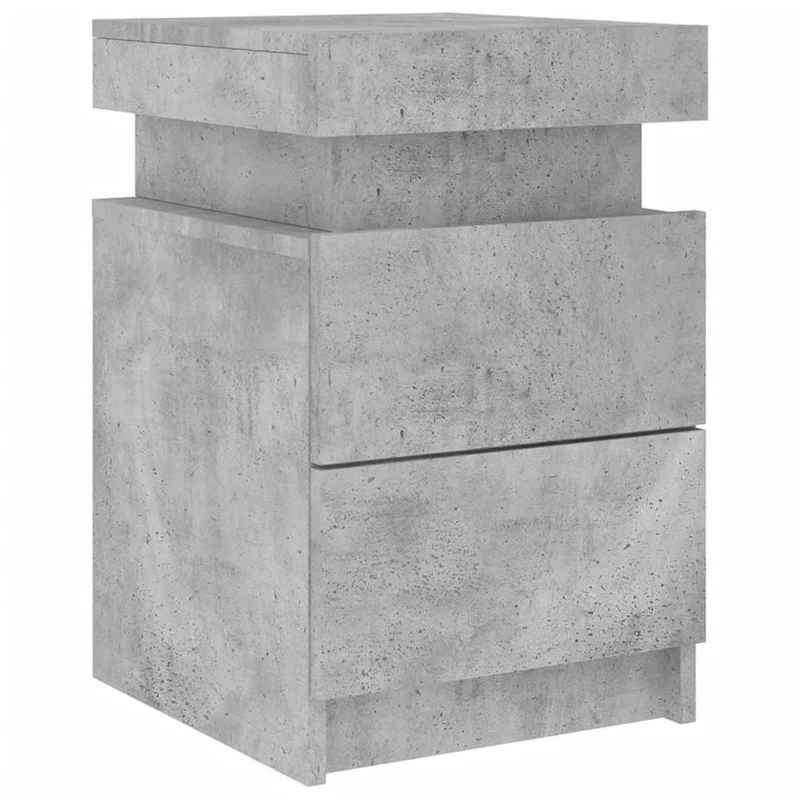 Table de chevet avec lumières LED avec tiroirs 35 x 39 x 55 cm bois d'ingénierie gris DEC033189