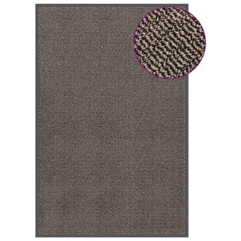 Paillasson touffeté 120 x 180 cm en PP marron et caoutchouc antidérapant DEC040661