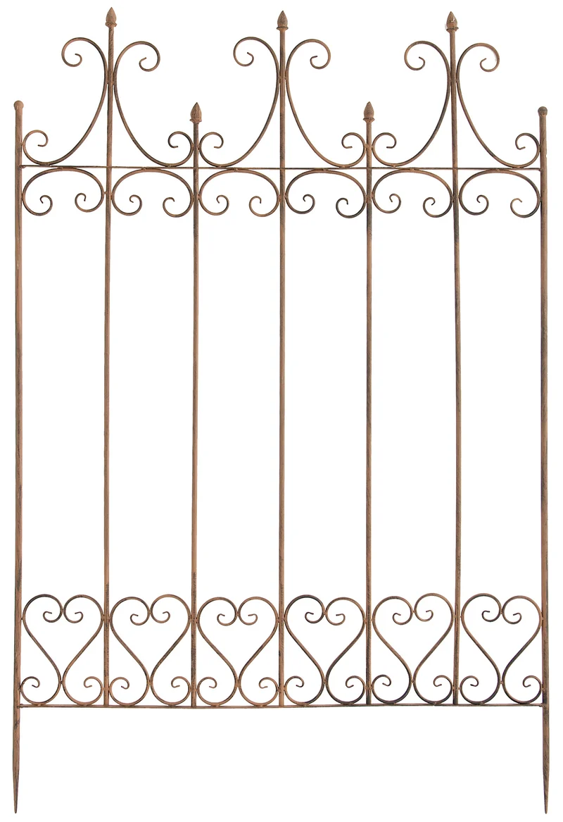 Treillis de jardin support plantes grimpantes décoration métal marron vieilli 10_0003879