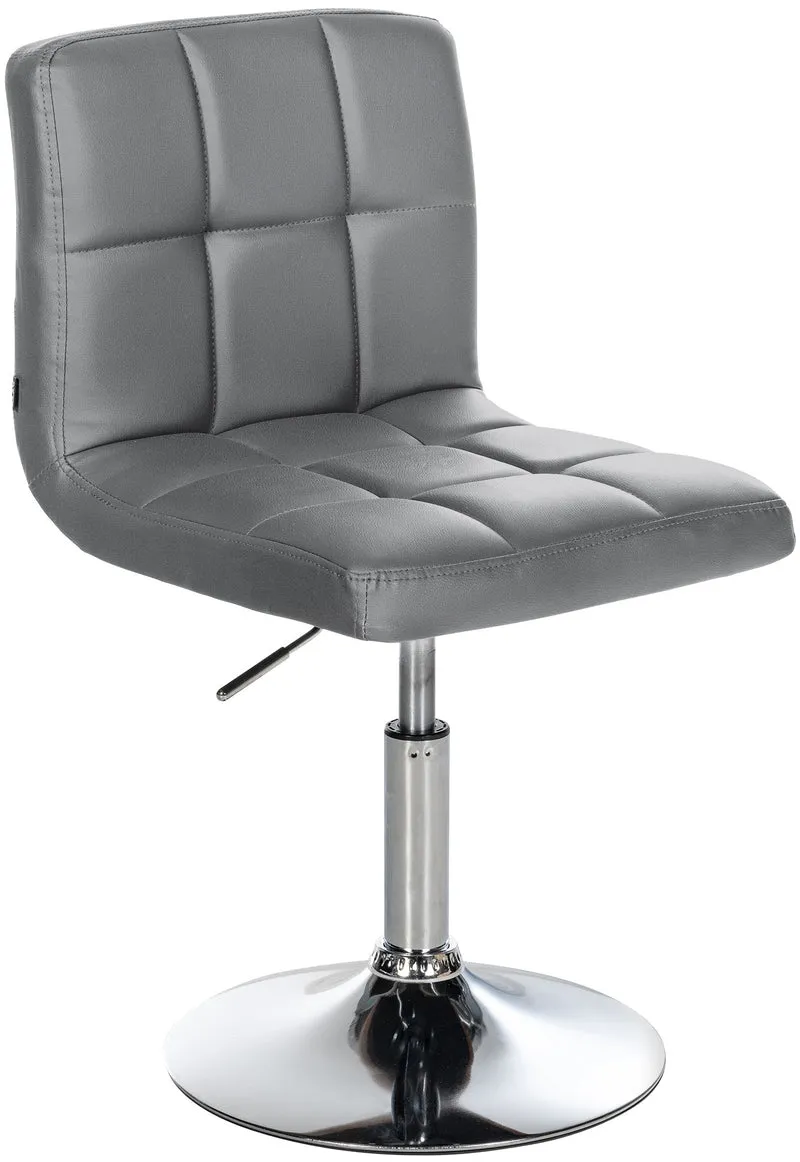 Chaise de salle à manger x1 avec dossier assise pivotant à 360° hauteur réglable en PVC gris cadre en métal 10_0005553