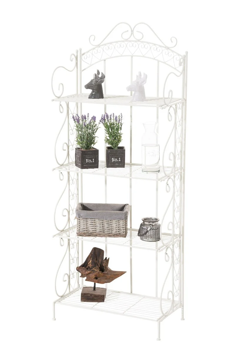 Etagère pour plantes 4 niveaux en fer 153x61x33 cm blanc ETA10016