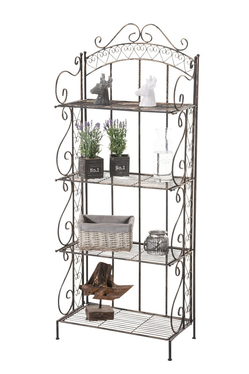 Etagère pour plantes 4 niveaux en fer 153x61x33 cm bronze vieilli ETA10019