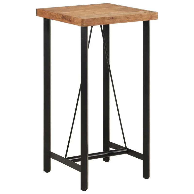 Table d’appoint multifonction 55 x 55 x 107 cm bois massif d'acacia et fer DEC036319