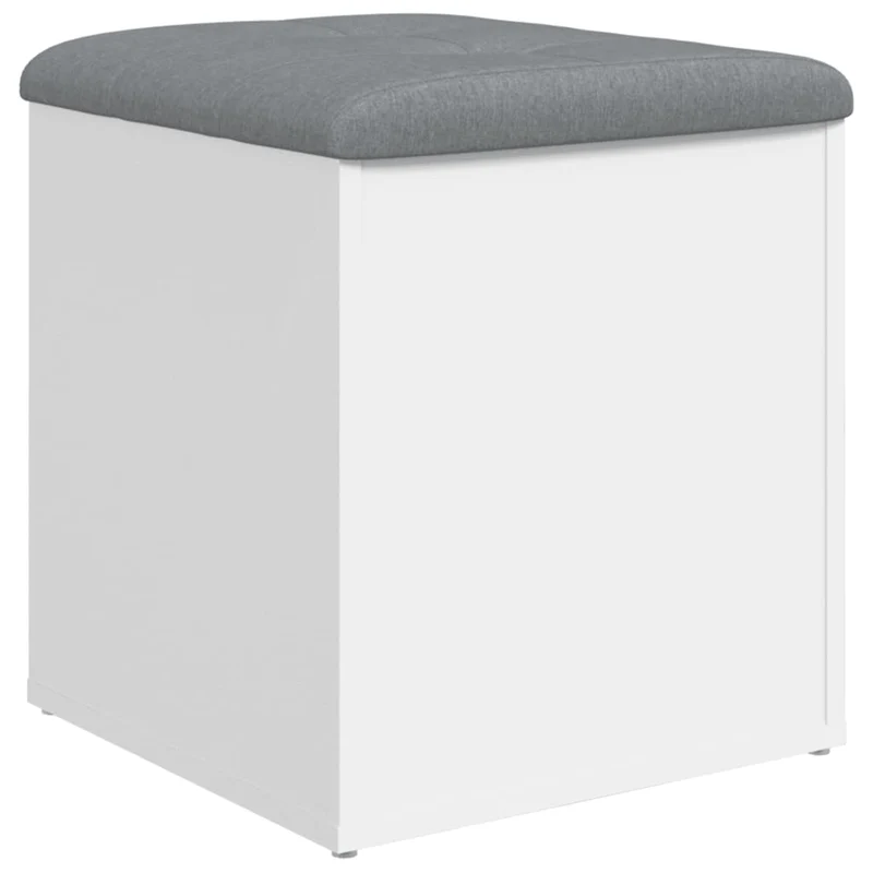 Banc banquette de rangement blanc 42 x 42 x 45 cm bois d'ingénierie blanc DEC024709