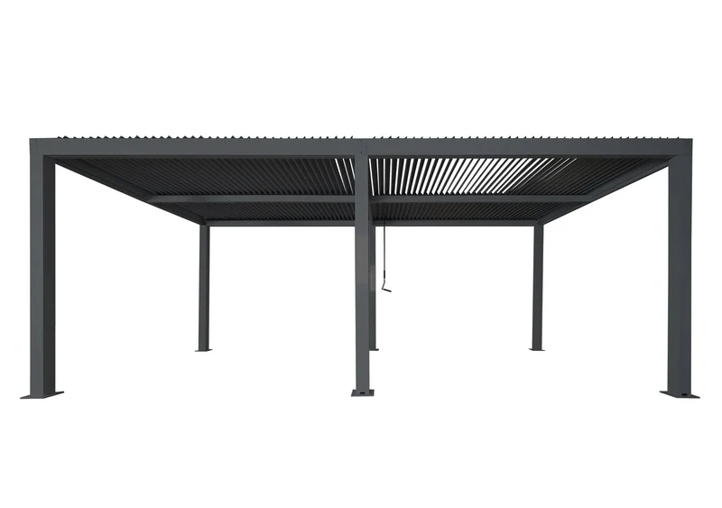 Pergola bioclimatique 583 x 301 cm hauteur 220 cm toit à lames orientables aluminium anthracite 04_0010263