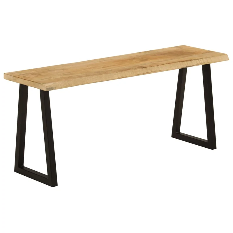 Banc design rustique 105 cm bois de manguier massif pieds en forme de U en acier DEC024627