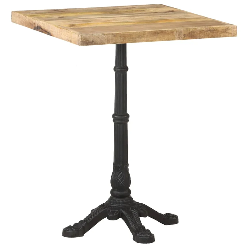 Table d'appoint auxiliaire table bistro design rustique hauteur 77 cm bois de manguier et fonte enduite de poudre DEC036531