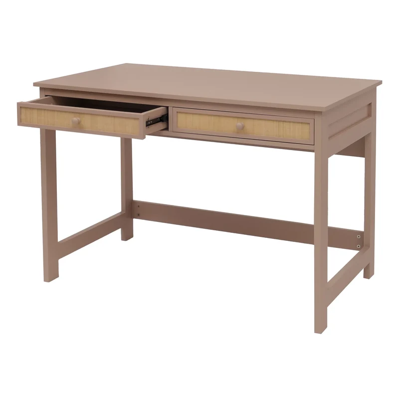 Bureau table de travail bureau pour ordinateur portable avec tiroirs 78 × 110 × 60 cm bois taupe clair 04_0009482