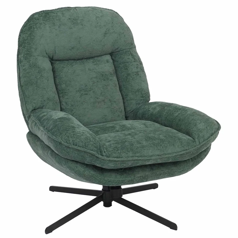 Fauteuil relax TV design moderne et confort fonction de bascule pivotant en métal et tissu chenille vert 04_0009032