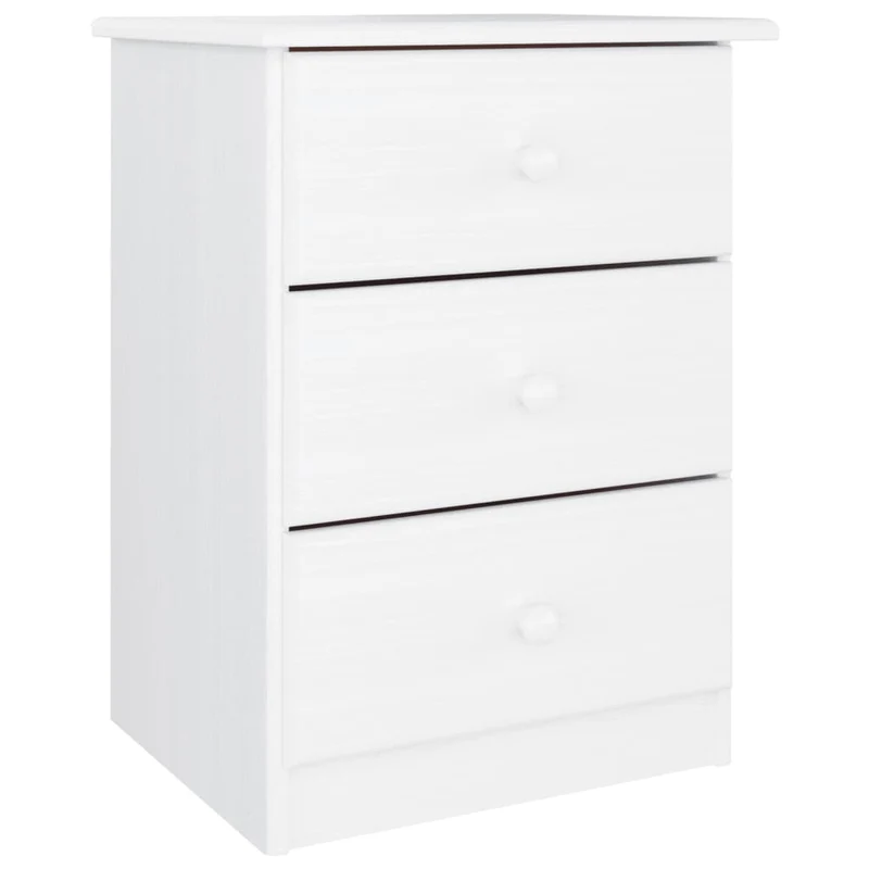 Table de chevet avec 3 tiroirs 41 x 35 x 55,5 cm bois de pin blanc DEC033085