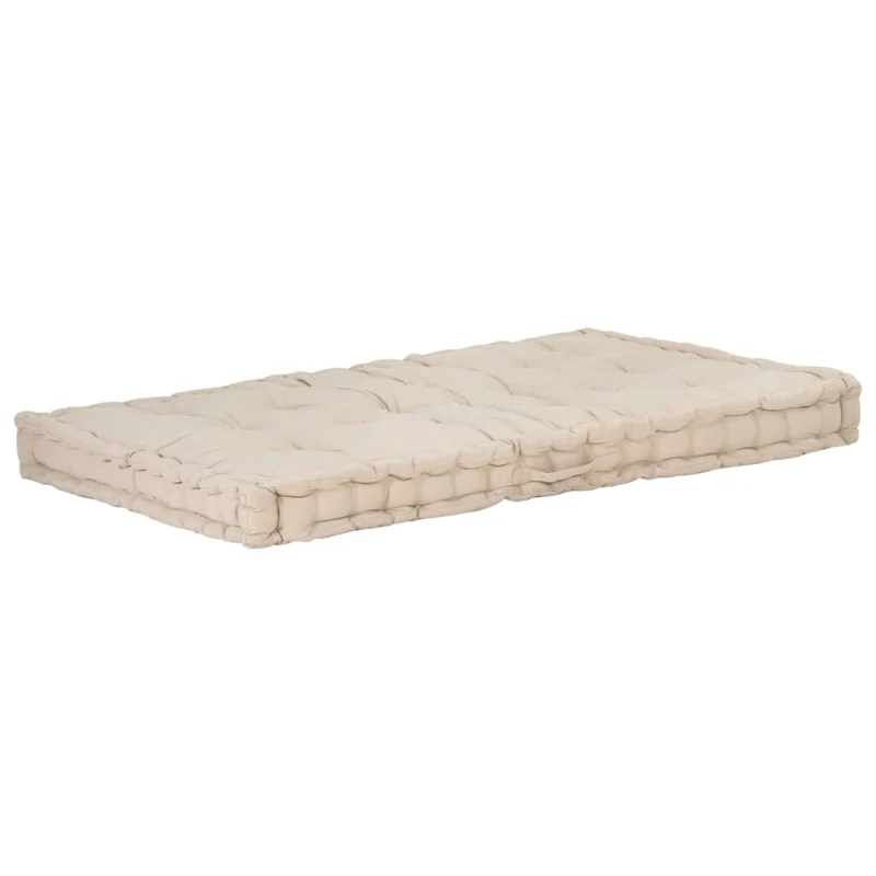 coussin de canapé palette 100 % coton 120x80x10 cm beige DEC021814