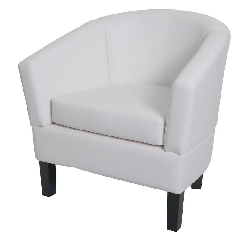 Fauteuil lounge confortable avec accoudoirs larges 72 x 72 x 60 cm finition résistante en PU noir 04_0009560