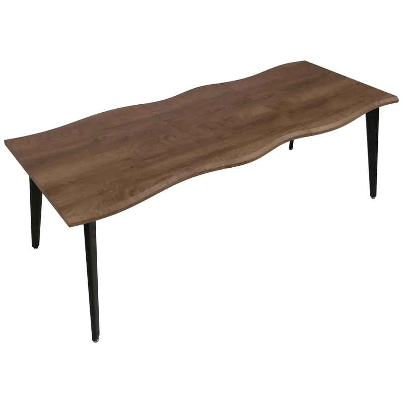 Table à manger extensible moderne 160 x 90 x 77 cm pour jusqu'à 8 personnes en MDF chêne clair 04_0009260