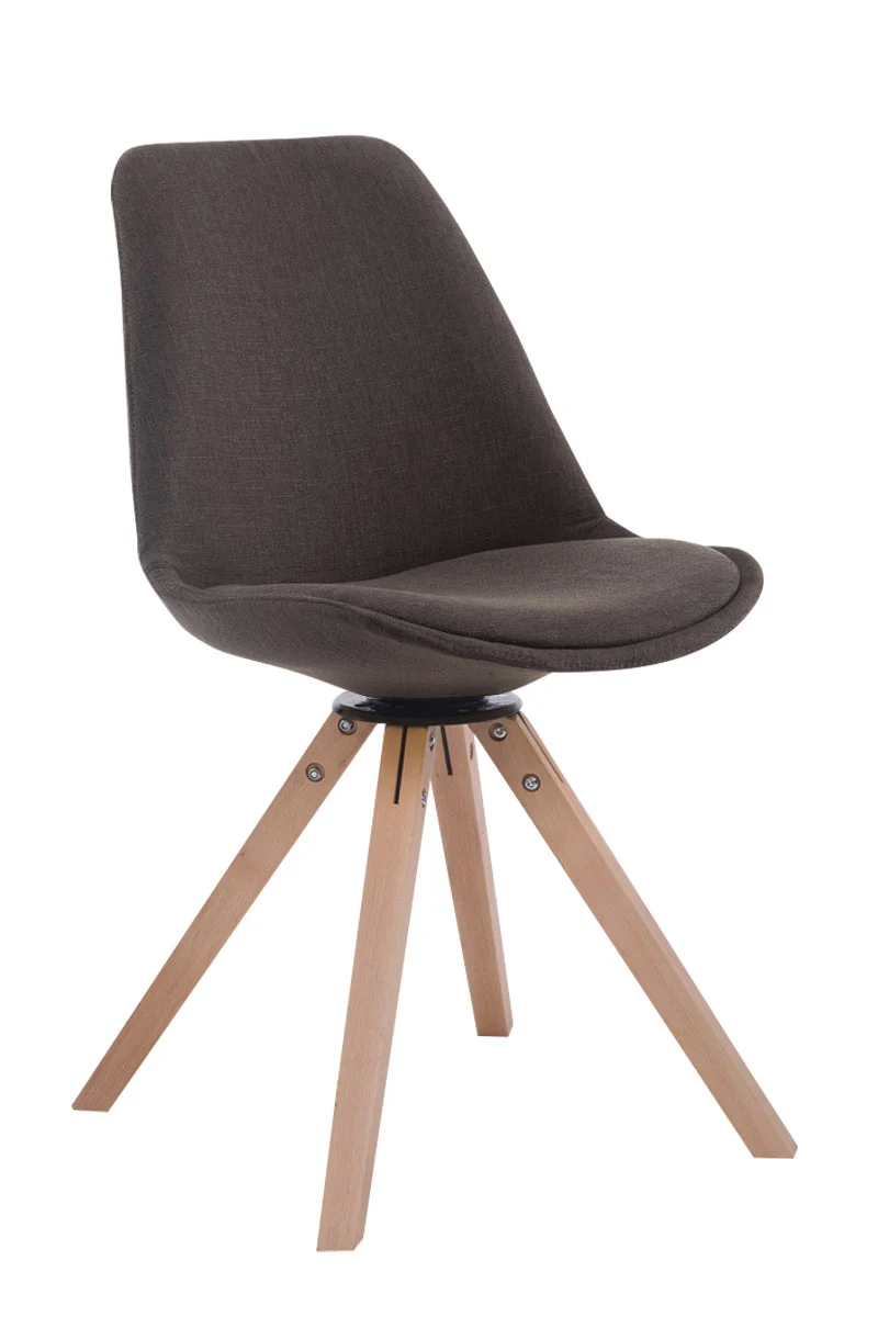 Chaise de salle à manger x1 chaise visiteur assise pivotant à 360° en tissu gris foncé piètement en bois carré clair 10_0003475