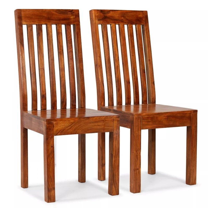 Lot de 2 chaises de salle à manger cuisine bois massif avec finition Sesham CDS020116