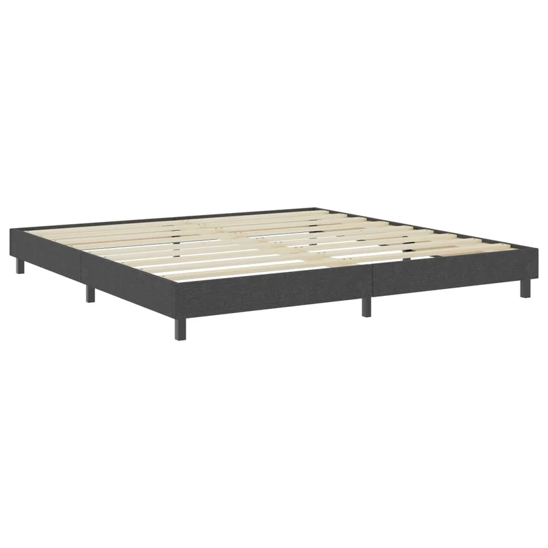 Sommier à lattes sur pieds cadre de lit 200x200 cm tissu gris TDL0208027