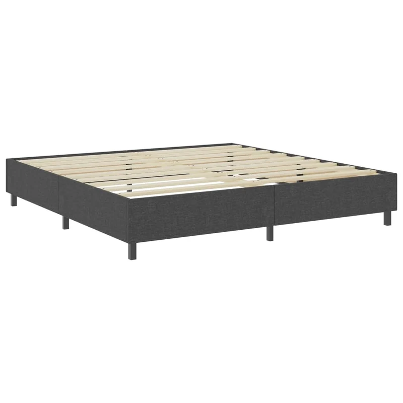 Sommier à lattes sur pieds cadre de lit 200x200 cm tissu gris TDL0208028