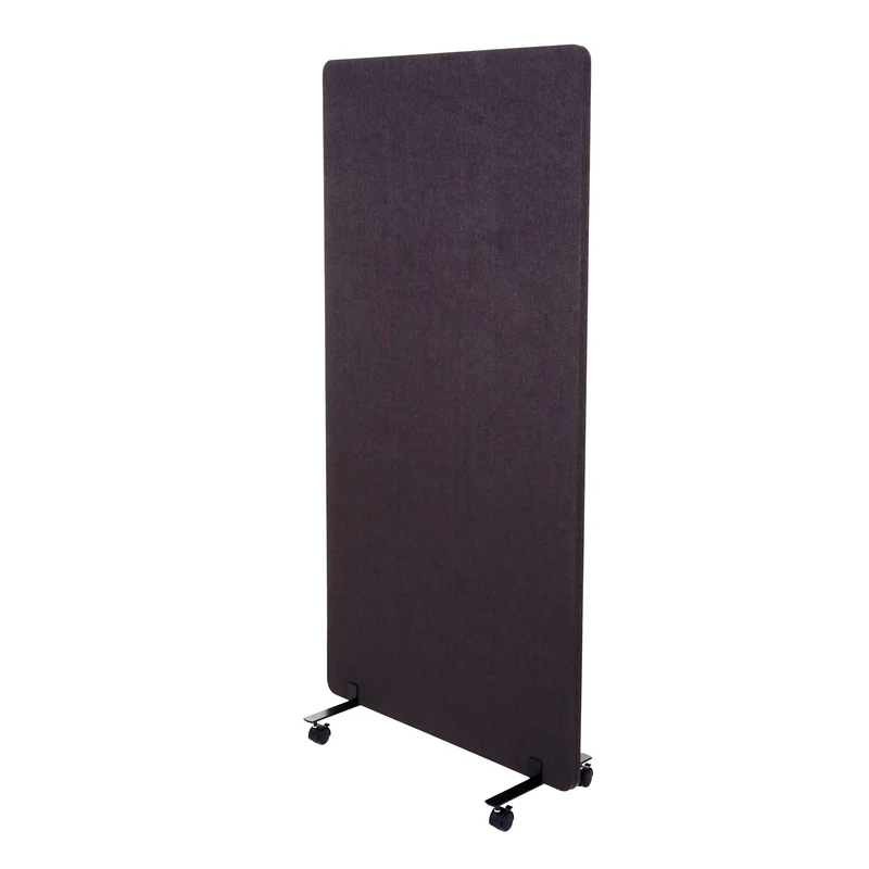 Cloison acoustique paravent de bureau séparateur de pièce panneau d'affichage à double paroi 167 x 80 cm tissu marron-gris 04_0006423