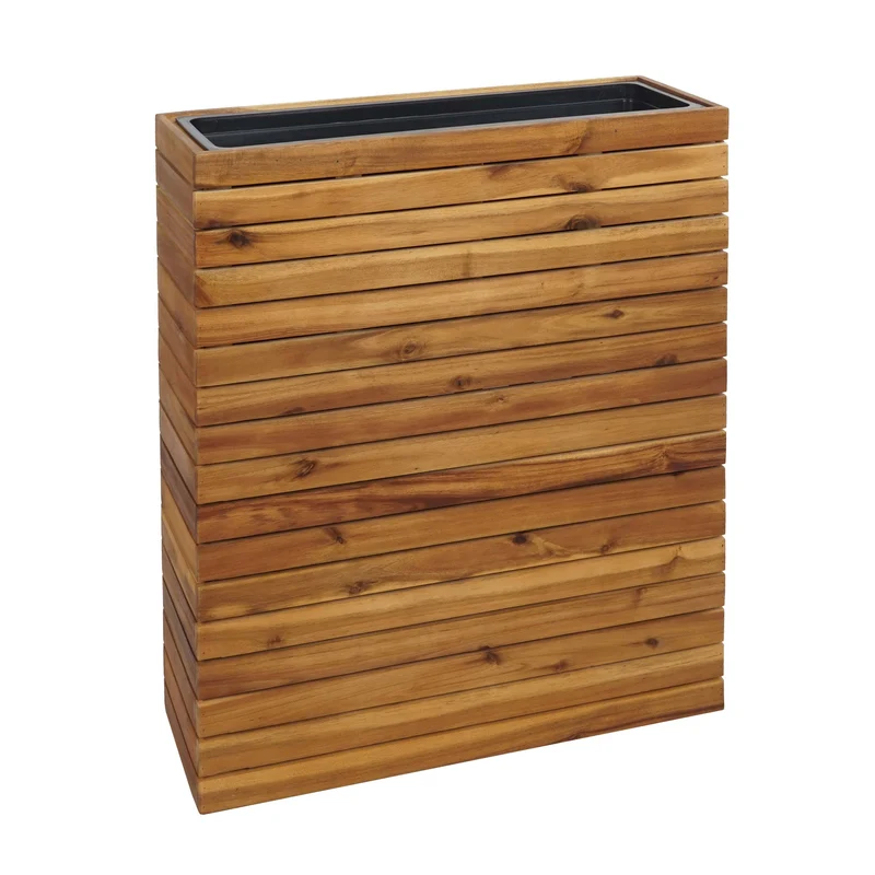 Jardinière pot de fleur 77 x 63 x 23 cm extérieur bois d'acacia marron 04_0007215