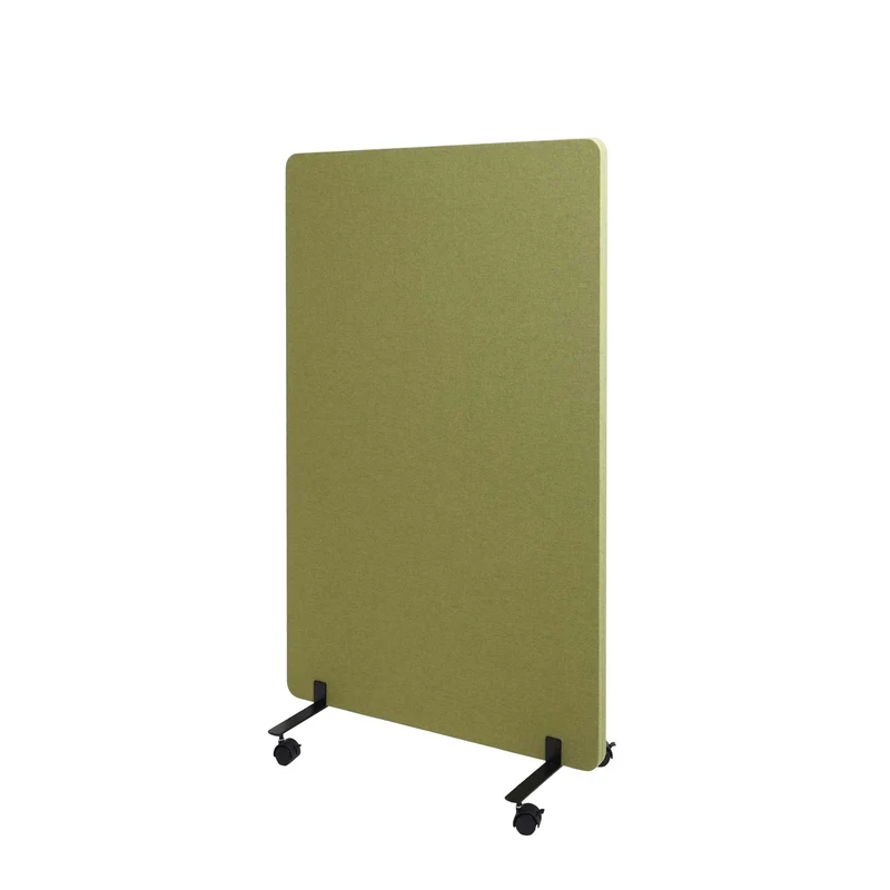Cloison acoustique à double paroi paravent de bureau séparateur de pièce panneau d'affichage tissu/textile 127x80 cm vert 04_0006418