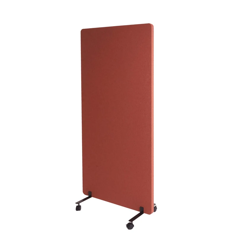 Cloison acoustique à double paroi paravent de bureau séparateur de pièce tableau d'affichage 167 x 80 cm en tissu marron 04_0006428