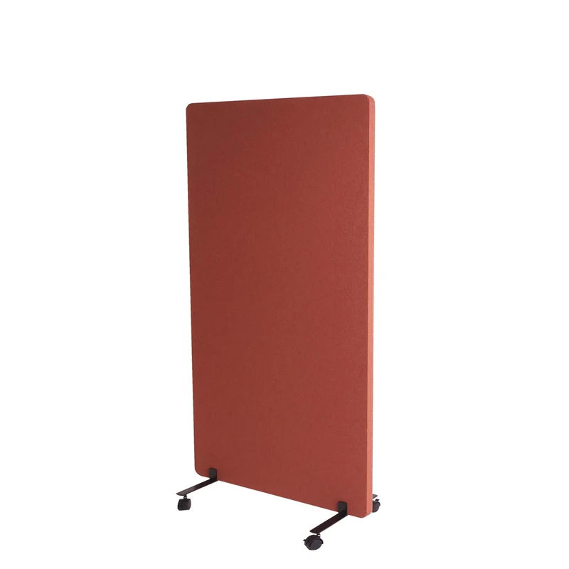 Cloison acoustique paravent de bureau séparateur de pièce panneau d'affichage à double paroi 147x80 cm en tissu marron 04_0006420