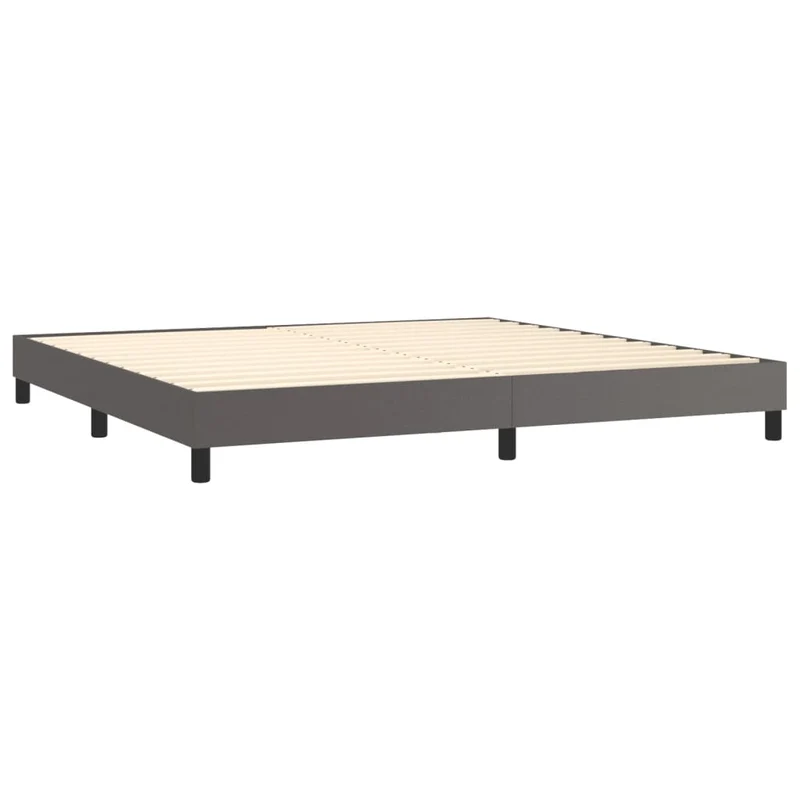 Sommier à lattes sur pieds cadre de lit 200x200 cm synthétique gris TDL0207220