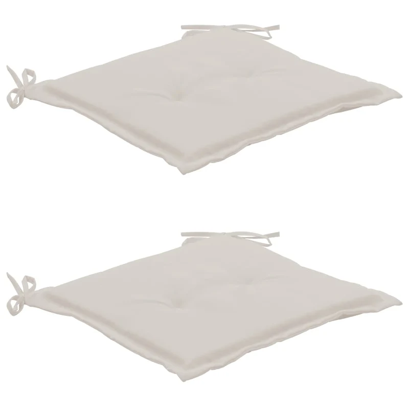 lot de 2 coussins de chaise de jardin 100% polyester crème 50x50x3 cm DEC021727