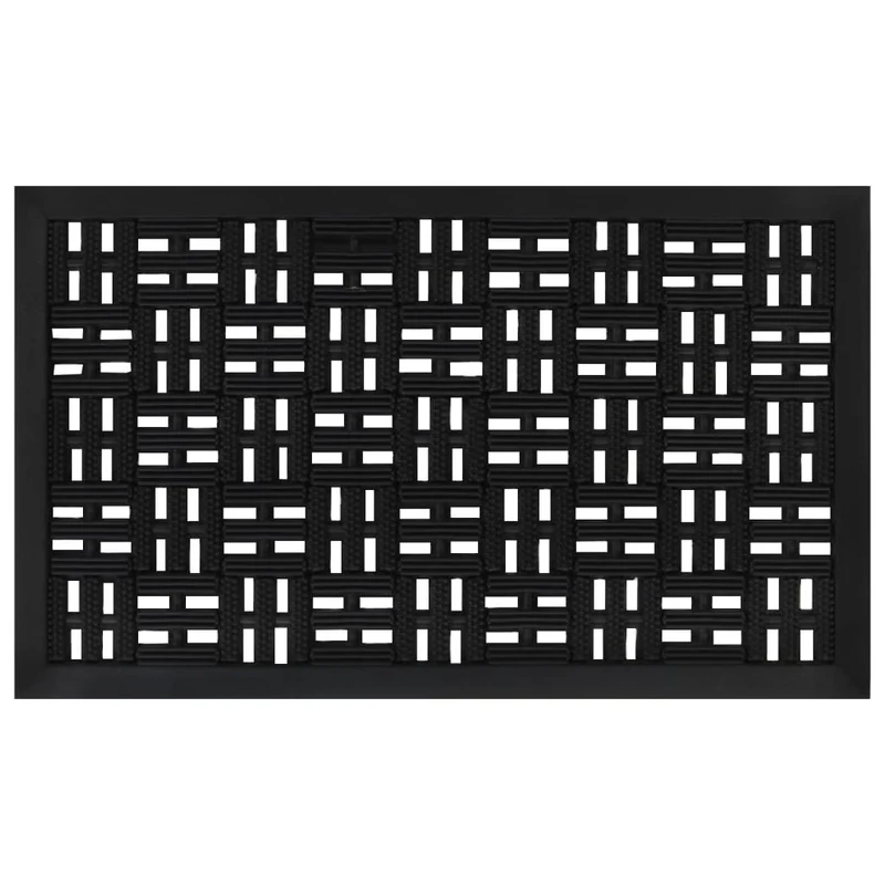 Paillasson rectangulaire fonction de drainage 45 x 75 cm caoutchouc noir DEC040651