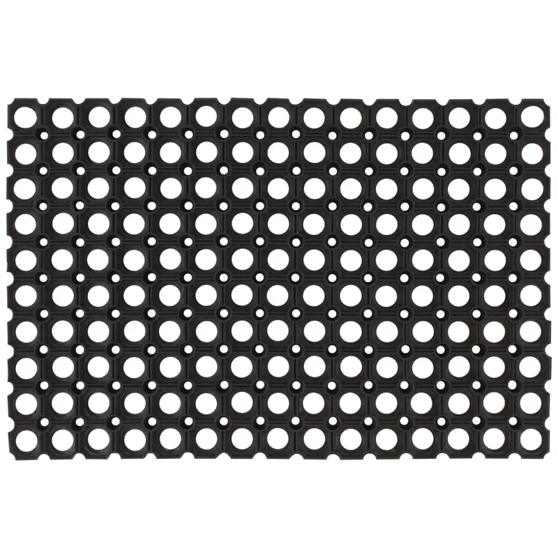 Paillasson rectangulaire Fonction de drainage 60 x 80 cm caoutchouc noir DEC040656