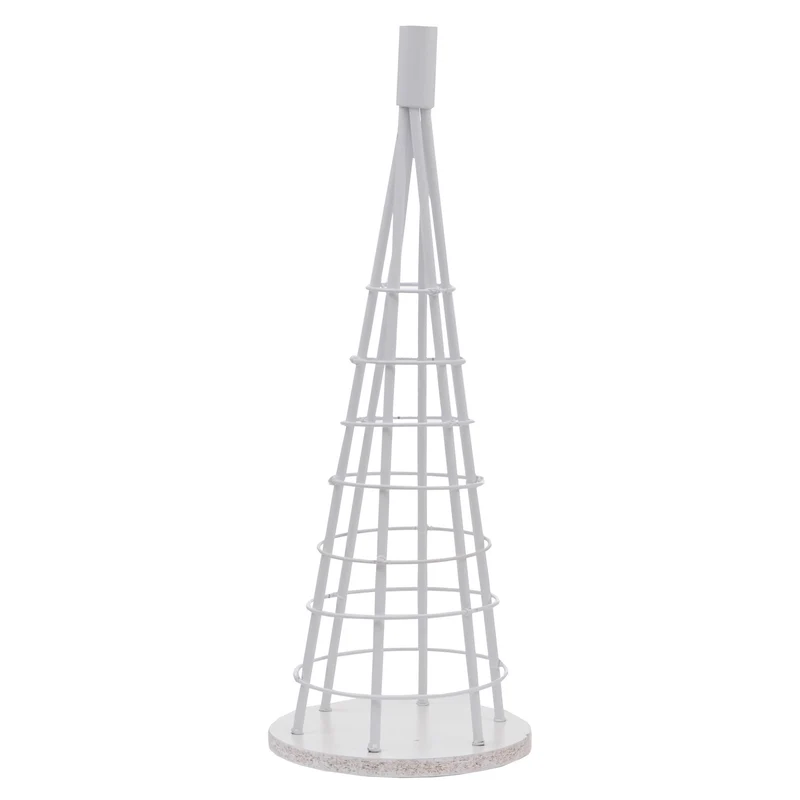 Arbre décoratif sapin de Noël décoratif en métal à personnaliser décoration intérieure 60 cm blanc 04_0009011