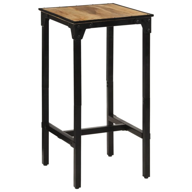 Table de bar 60 x 55 x 107 cm en bois de manguier massif e fer noir DEC029439