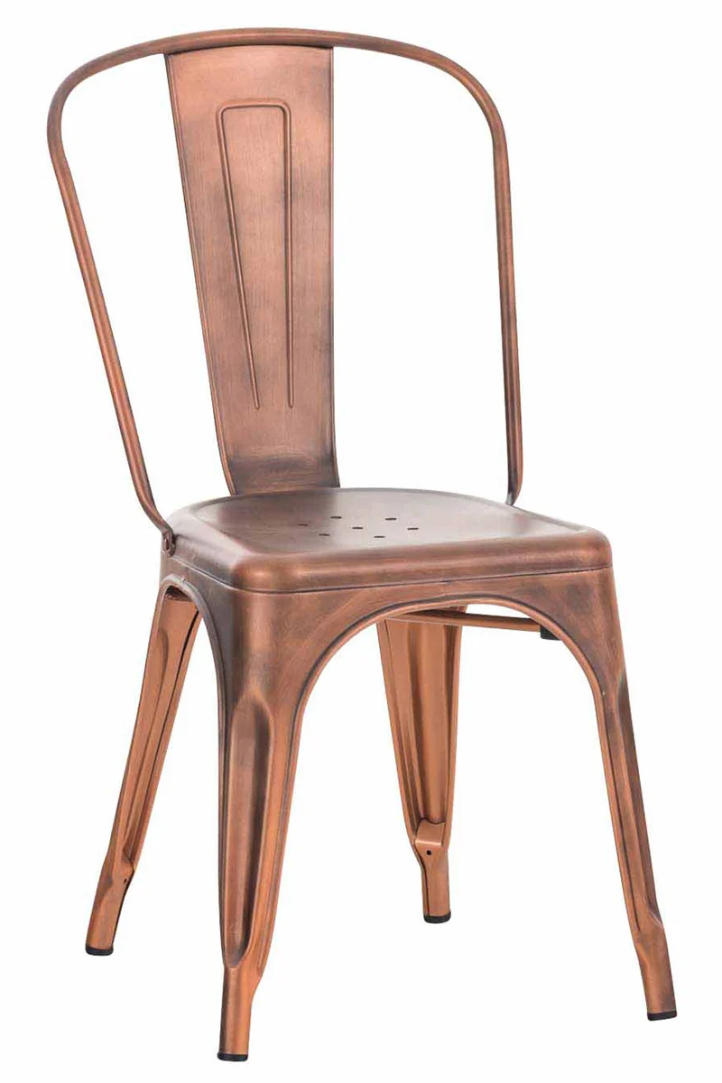 Chaise empilable style industriel factory métal cuivré CDS101114